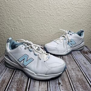 New Balance 608 White and blue sneakers Unisex Women's size 7.5 Mens 6 trainers